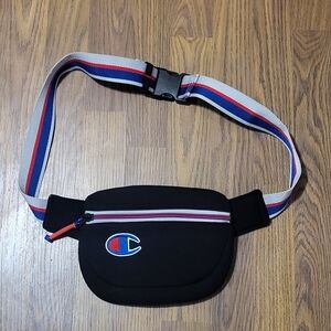 Men’s Champion Waist Bag Fanny Pack Adjustable Streetwear Logo Black D31